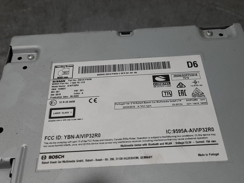 Recambio de sistema navegacion gps para nissan qashqai (j11) acenta referencia OEM IAM 2591A7FW3B 7503751315 BOSCH