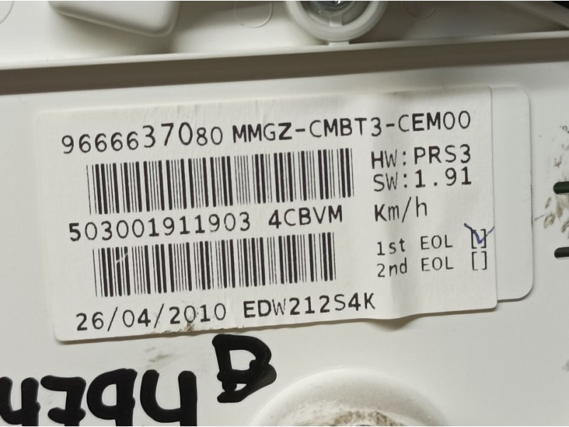 Recambio de cuadro instrumentos para peugeot 206+ básico referencia OEM IAM 9666637080 503001911903 MAGNETI MARELLI