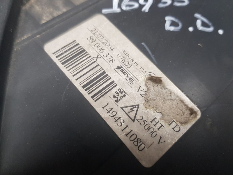 Recambio de faro derecho para peugeot 807 (eb_) 2.2 hdi referencia OEM IAM 1494311080 XENON 