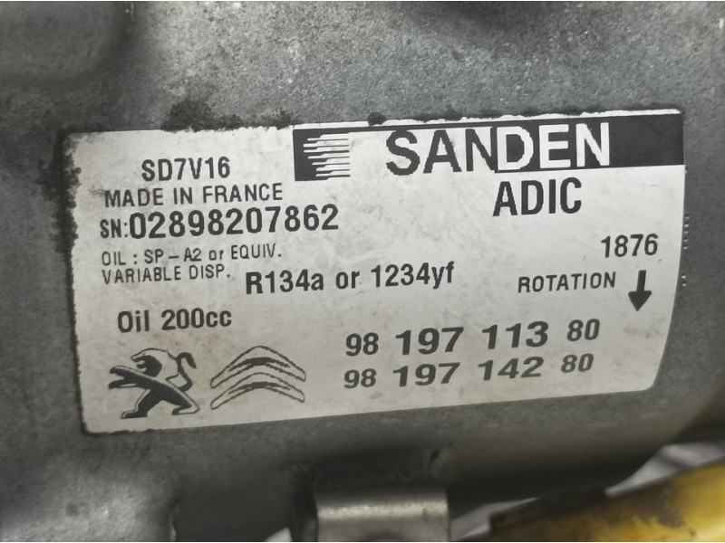 Recambio de compresor aire acondicionado para citroën jumper grossraumkasten 35 l3h3 bluehdi 130 referencia OEM IAM 9819711380 S