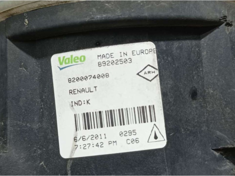 Recambio de faro antiniebla izquierdo para dacia duster laureate 4x2 referencia OEM IAM 8200074008 89202503 VALEO