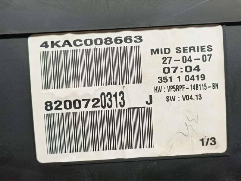 Recambio de cuadro instrumentos para renault megane ii berlina 5p authentique referencia OEM IAM 8200720313J VP5RPF14B115BN VIST