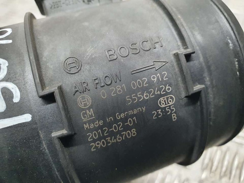 Recambio de caudalimetro para opel zafira tourer edition referencia OEM IAM 55562426 0281002912 BOSCH