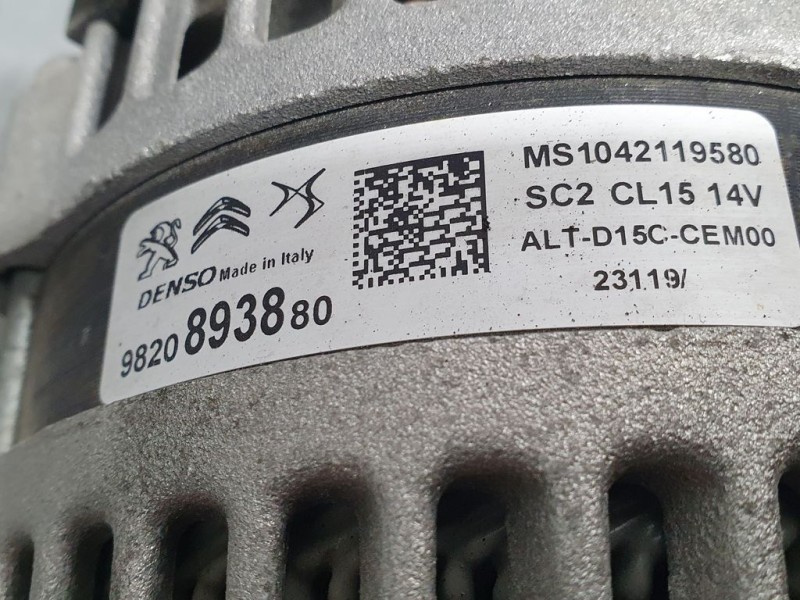 Recambio de alternador para citroën c3 live referencia OEM IAM 9820893880 MS1042119580 DENSO