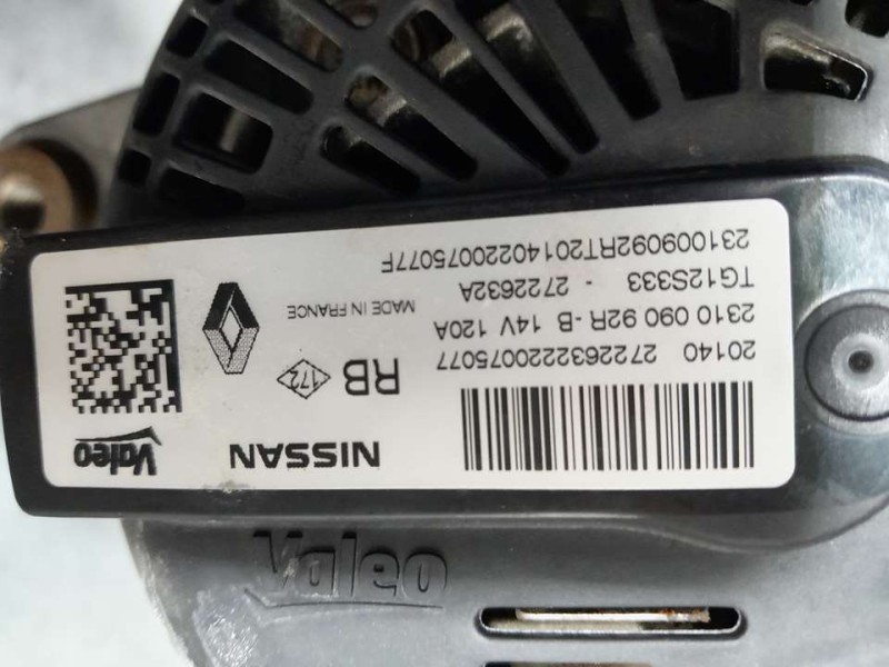 Recambio de alternador para dacia sandero stepway essential referencia OEM IAM 231009092R 2722632A 