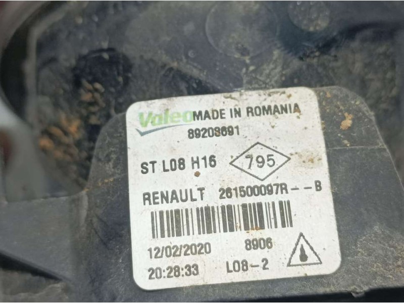 Recambio de faro antiniebla izquierdo para dacia sandero stepway essential referencia OEM IAM 261500097R 89208691 VALEO
