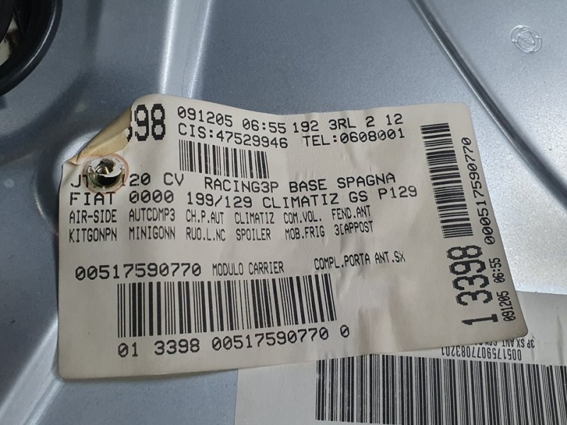 Recambio de elevalunas delantero izquierdo para fiat stilo (192) 1.9 120 dynamic multijet referencia OEM IAM 517590770  ELECTRIC