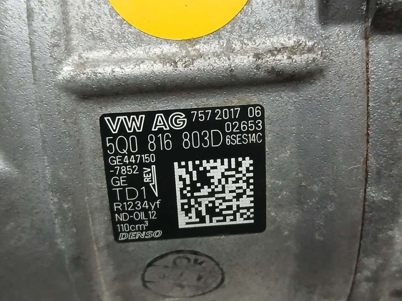 Recambio de compresor aire acondicionado para volkswagen golf vii sportsvan advance bluemotion tech referencia OEM IAM 5Q0816803