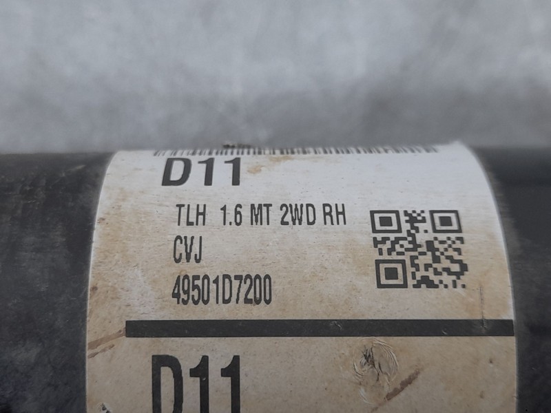 Recambio de transmision delantera derecha para kia sportage iv (ql, qle) 1.6 gdi referencia OEM IAM 49501D7200  