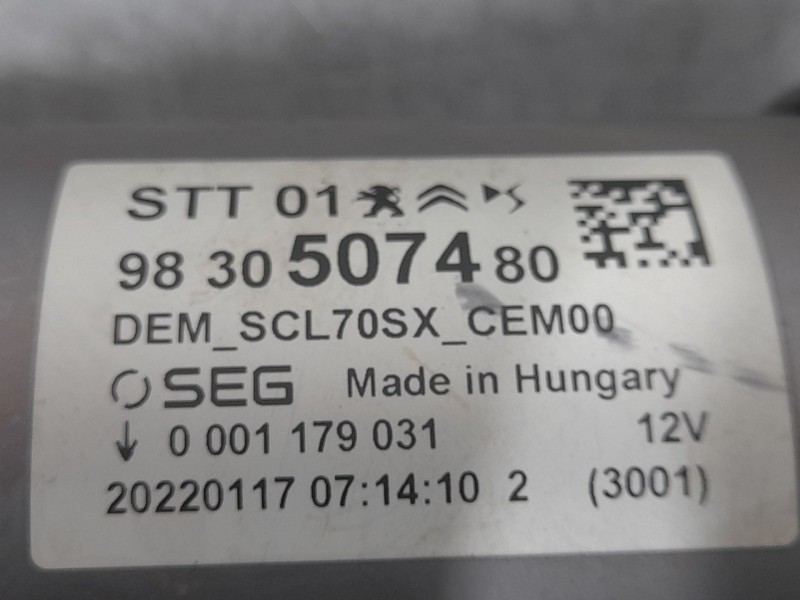 Recambio de motor arranque para opel corsa f edition referencia OEM IAM 9830507480  