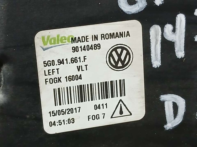 Recambio de faro antiniebla izquierdo para volkswagen golf vii sportsvan advance bluemotion tech referencia OEM IAM 5G0941661F 9
