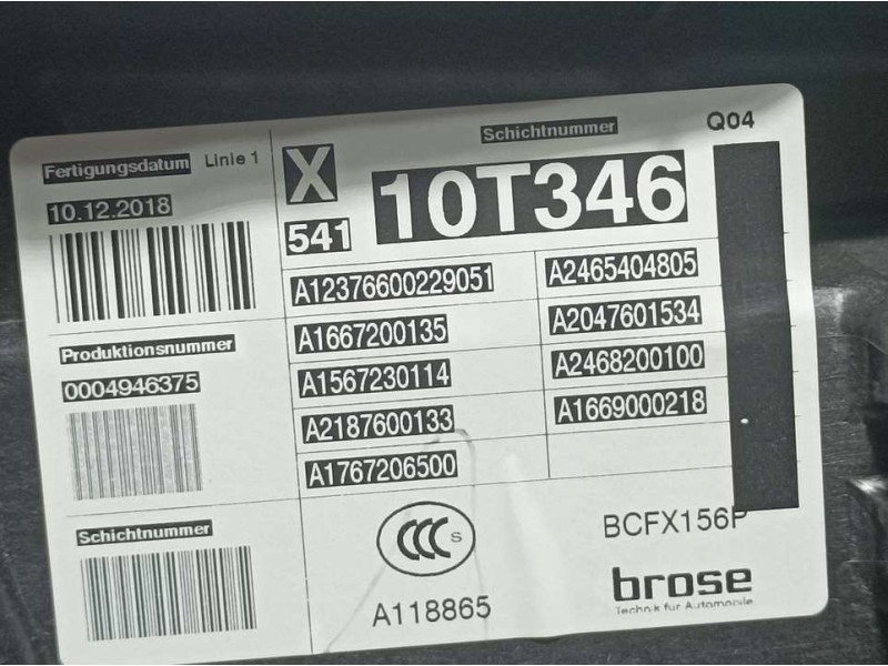 Recambio de elevalunas delantero izquierdo para mercedes-benz clase gla (w156) gla 200 (156.943) referencia OEM IAM A2465404805 