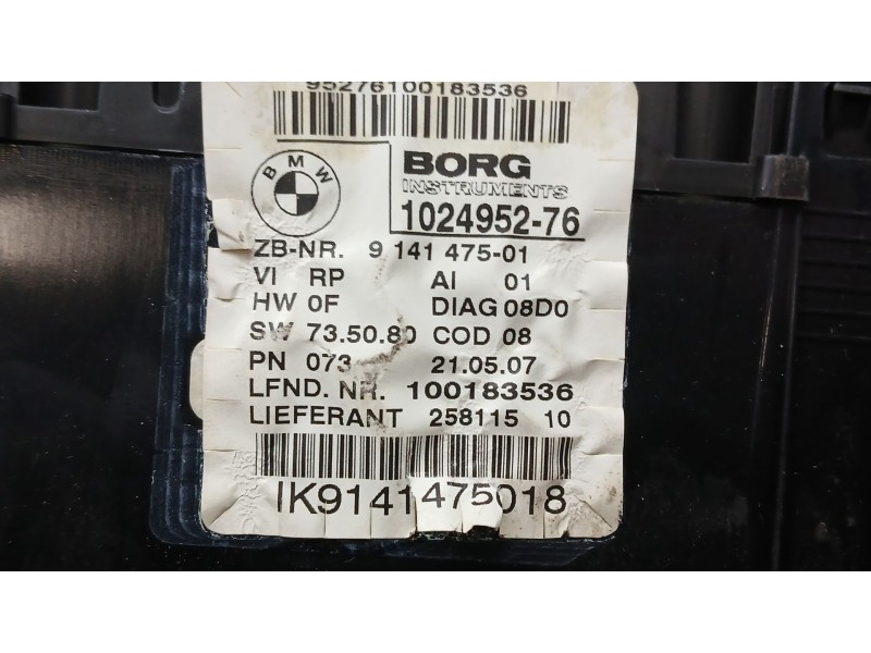 Recambio de cuadro instrumentos para bmw 1 (e87) 118 d referencia OEM IAM 102495276  100183536