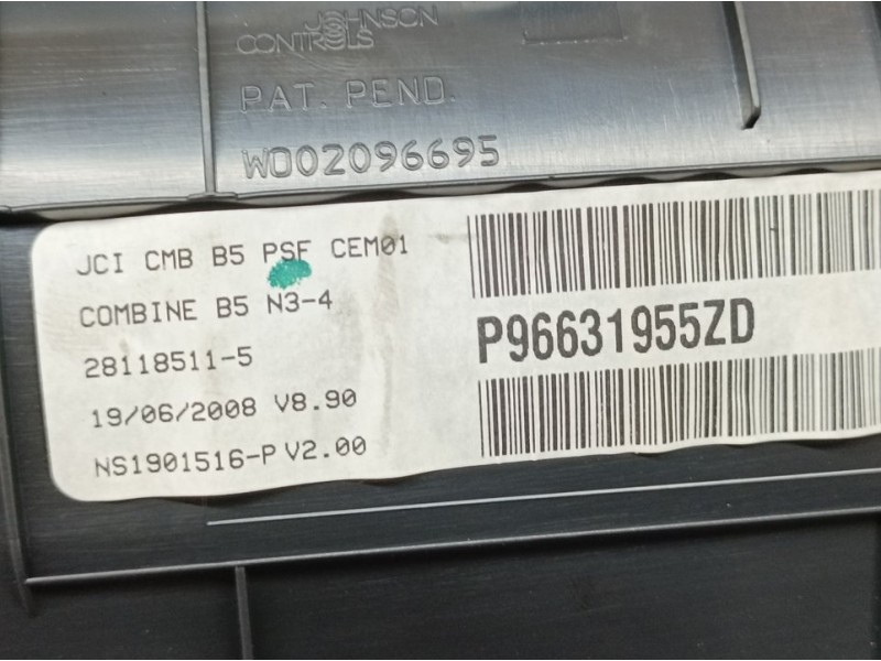 Recambio de cuadro instrumentos para citroën c4 berlina vtr plus referencia OEM IAM 96631955ZD NS1901513P JOHNSON CONTROLS