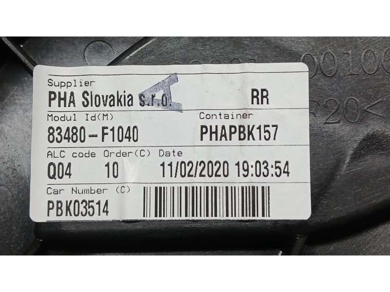 Recambio de elevalunas trasero derecho para kia sportage iv (ql, qle) 1.6 gdi referencia OEM IAM 83480F1040  ELECTRICO 2 PINS