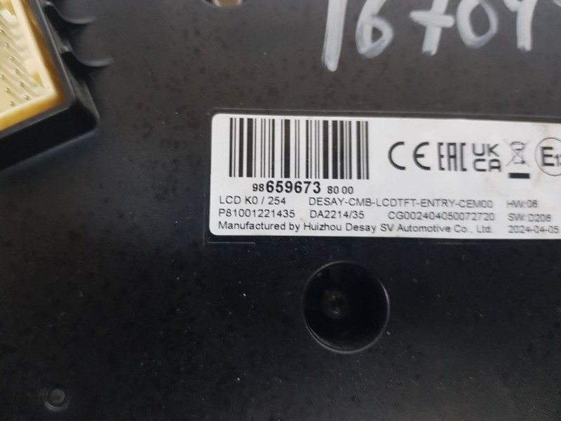 Recambio de cuadro instrumentos para peugeot partner furgoneta/monovolumen (k9) 1.5 bluehdi 100 referencia OEM IAM 9865967380  