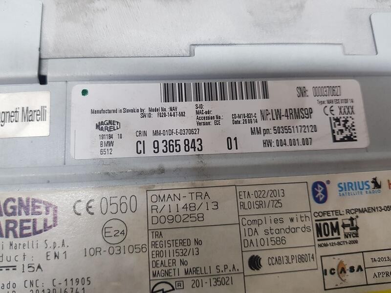 Recambio de sistema audio / radio cd para bmw serie 3 lim. (f30) 318 d referencia OEM IAM 61316832880  