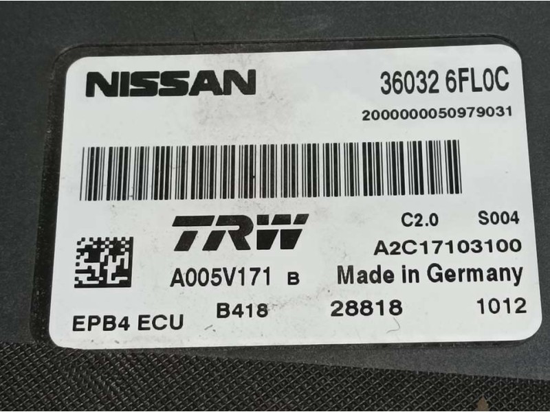 Recambio de modulo electronico para nissan qashqai (j11) acenta referencia OEM IAM 360326FL0C A2C17103100 TRW