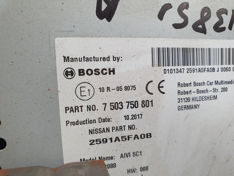 Recambio de sistema navegacion gps para nissan micra v (k14) acenta referencia OEM IAM 7503750801 2591A5FA0B 