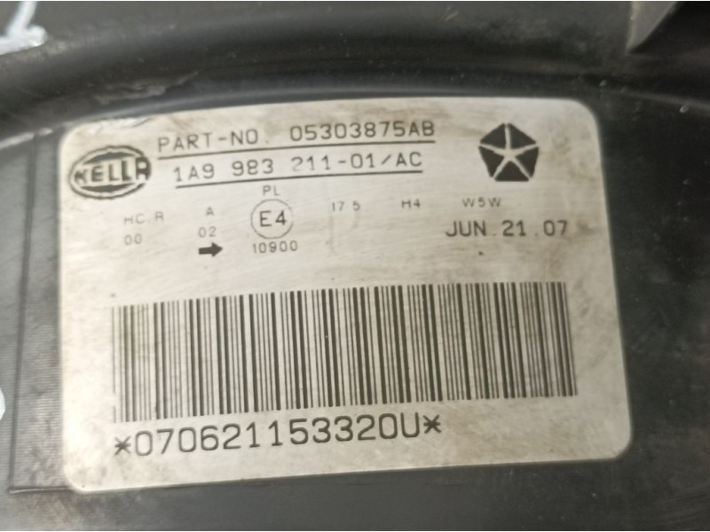 Recambio de faro izquierdo para jeep compass limited referencia OEM IAM 05303875AB 1A998321101AC PULIR HELLA