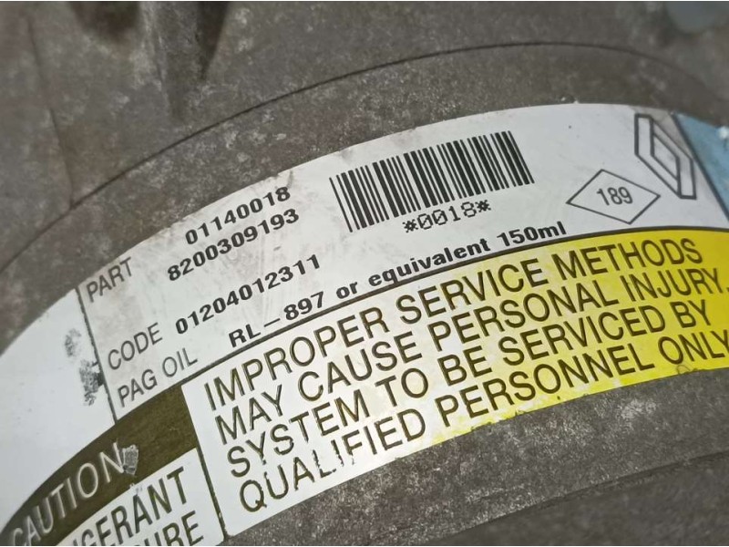 Recambio de compresor aire acondicionado para renault megane ii berlina 3p confort dynamique referencia OEM IAM 8200309193 01140