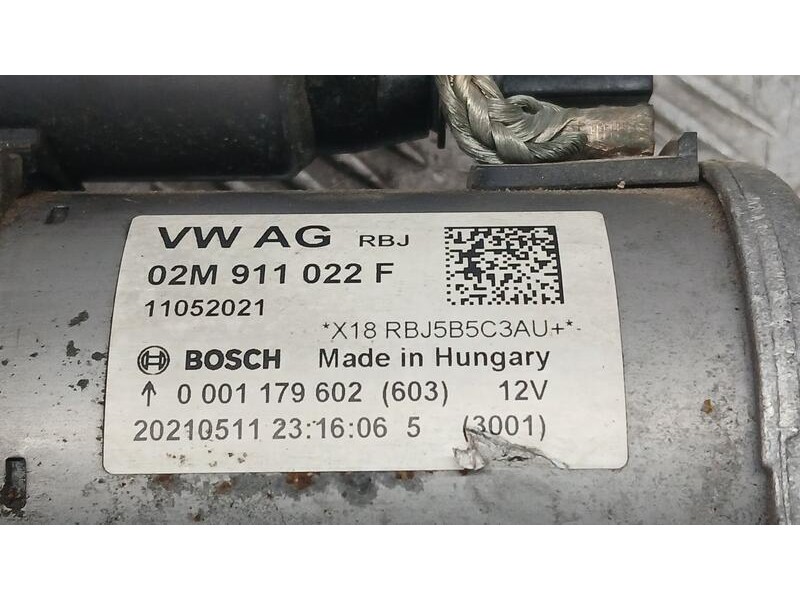 Recambio de motor arranque para audi a1 sportback (gba) 25 tfsi black line referencia OEM IAM 02M911022F BOSCH 0001179602