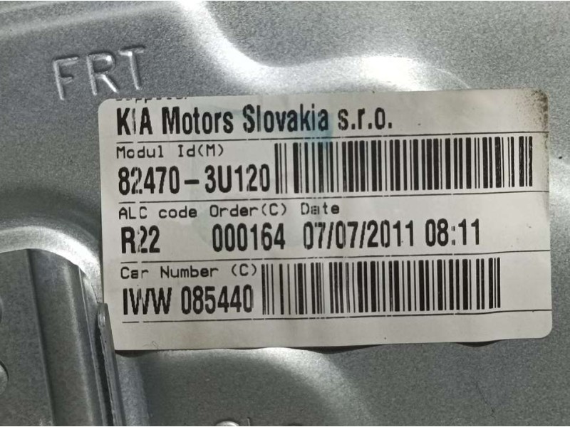 Recambio de elevalunas delantero izquierdo para kia sportage drive 4x2 referencia OEM IAM 824703U120  824703U120 6 PINS