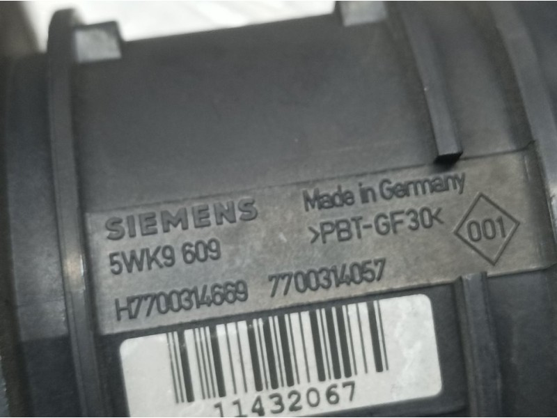 Recambio de caudalimetro para renault laguna ii grandtour (kg0) dynamique referencia OEM IAM 7700314057 5WK9609 SIEMENS