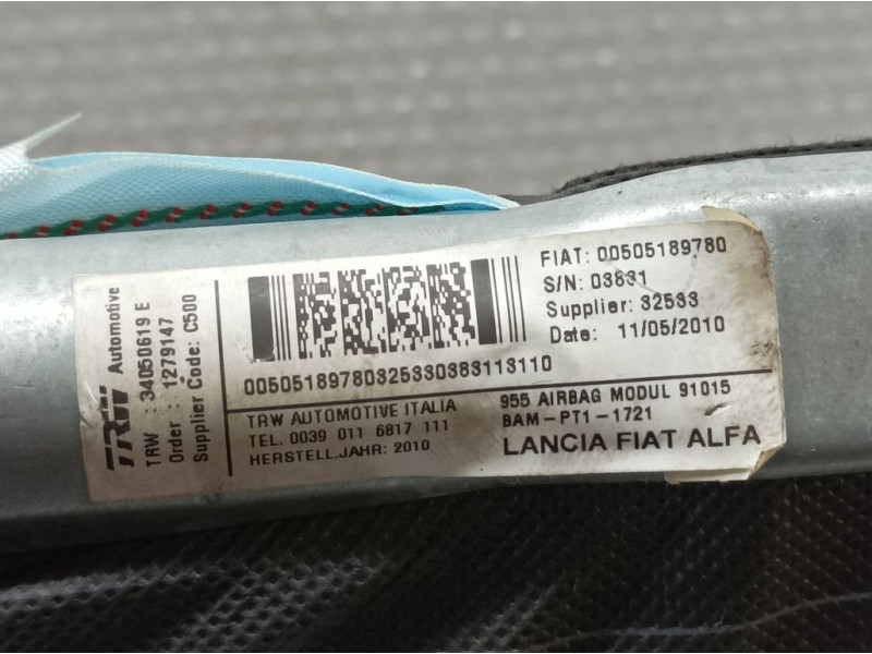 Recambio de airbag cortina delantero derecho para alfa romeo mito (145) quadrifoglio verde referencia OEM IAM 505189780  TRW AUT