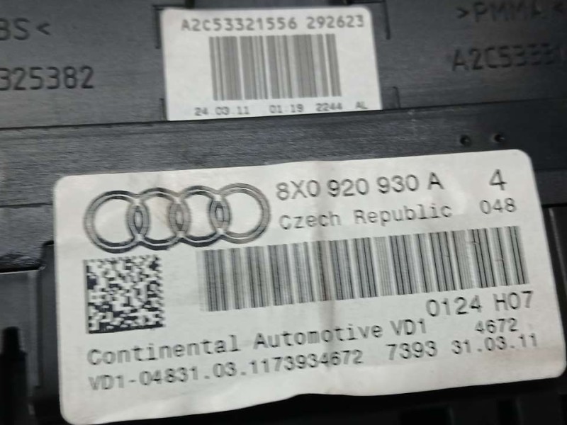 Recambio de cuadro instrumentos para audi a1 (8x) ambition referencia OEM IAM 8X0920930A A2C53362650 VDO