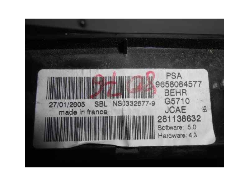 Recambio de mando climatizador para citroën c4 coupe vts referencia OEM IAM 281138632 9658084577 BEHR