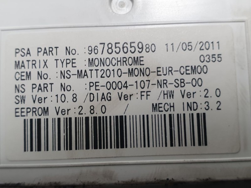 Recambio de cuadro instrumentos para citroën ds4 sport referencia OEM IAM 9678565980 A2C34641100 