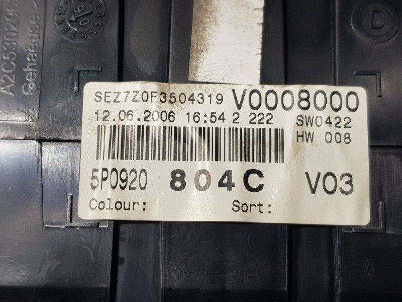 Recambio de cuadro instrumentos para seat altea (5p1) select referencia OEM IAM 5P0920804C 110080279010 SIEMENS VDO