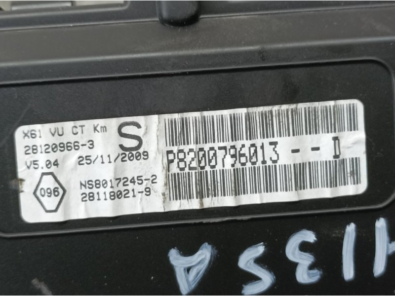 Recambio de cuadro instrumentos para renault kangoo profesional referencia OEM IAM 8200796013D 281180219 JOHNSON CONTROLS