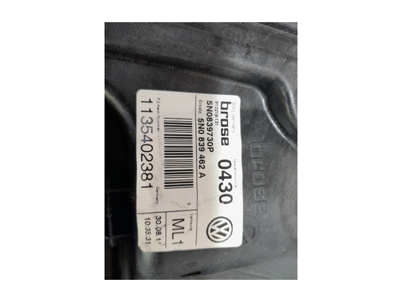 Recambio de elevalunas trasero derecho para volkswagen tiguan (5n2) t1 bluemotion referencia OEM IAM 5N0839730P  ELECTRICO BROSE