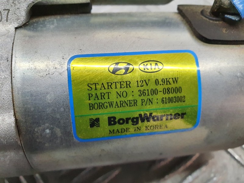 Recambio de motor arranque para kia rio (yb) hibrid referencia OEM IAM 3610008000 61003002 BORGWARNER
