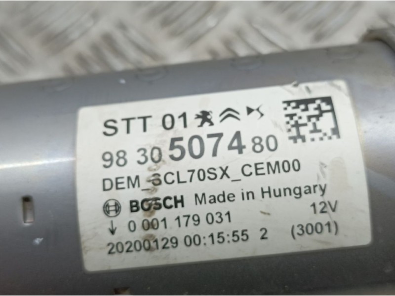 Recambio de motor arranque para ds 7 crossback performance line referencia OEM IAM 9830507480 0001179031 BOSCH