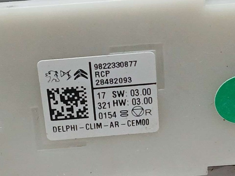 Recambio de mando calefaccion / aire acondicionado para peugeot 5008 gt line referencia OEM IAM 9822330877  MANDO AIRE DE LOS AS