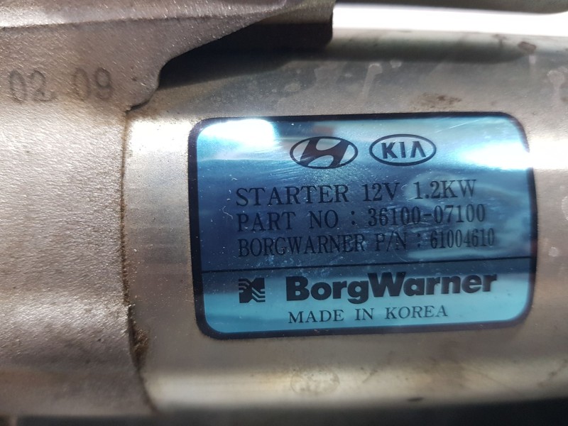 Recambio de motor arranque para hyundai bayon (bc3) 1.2 mpi referencia OEM IAM 3610007100  