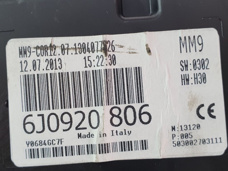 Recambio de cuadro instrumentos para seat ibiza (6j5) reference referencia OEM IAM 6J0920806 503002703111 MAGNETI MARELLI