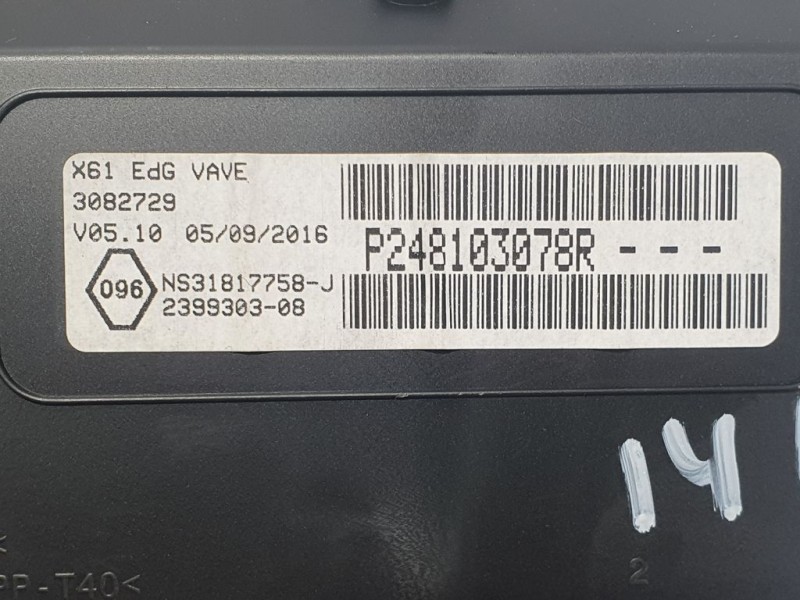 Recambio de cuadro instrumentos para renault kangoo profesional referencia OEM IAM 248103078R  