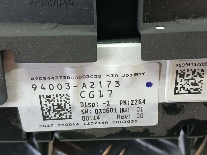 Recambio de cuadro instrumentos para kia cee´d concept referencia OEM IAM 94003A2173 A2C94437200 