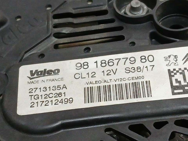 Recambio de alternador para citroën c3 feel referencia OEM IAM 9818677980 217212499 VALEO