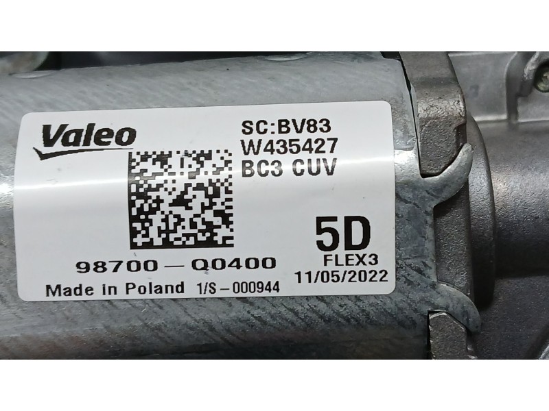 Recambio de motor limpia trasero para hyundai bayon (bc3) 1.2 mpi referencia OEM IAM 98700Q0400 VALEO W435427