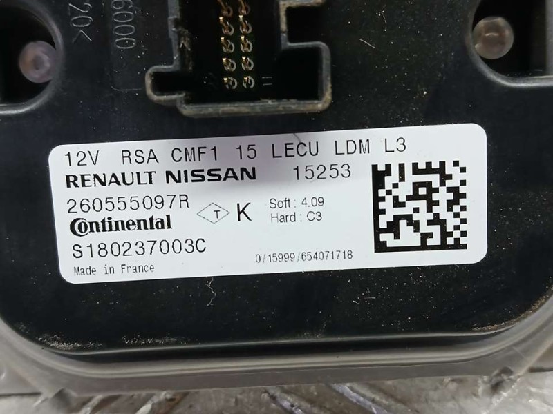 Recambio de centralita faros xenon para renault kadjar business referencia OEM IAM 260555097R S180237003C CONTINENTAL