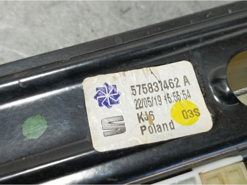 Recambio de elevalunas delantero derecho para seat ateca (kh7) style plus referencia OEM IAM 575837462A  ELECTRICO 2 PINS