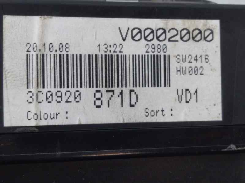 Recambio de cuadro instrumentos para volkswagen passat berlina (3c2) advance referencia OEM IAM V0002000  