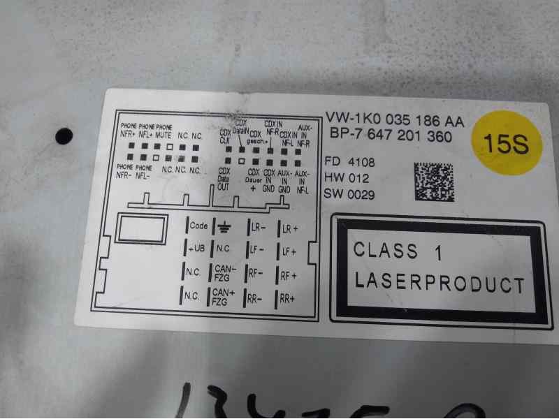 Recambio de sistema audio / radio cd para volkswagen passat berlina (3c2) advance referencia OEM IAM VW1K0035186AA  