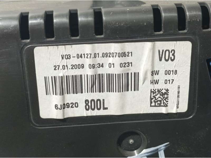 Recambio de cuadro instrumentos para seat ibiza (6j5) reference referencia OEM IAM 6J0920800L A2C53311201 VDO