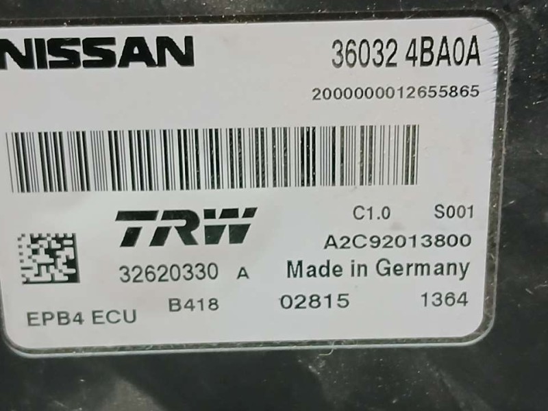 Recambio de modulo electronico para nissan qashqai (j11) acenta referencia OEM IAM 360324BA0A A2C92013800 TRW